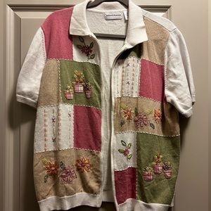 Vintage spring colored zip up sweater